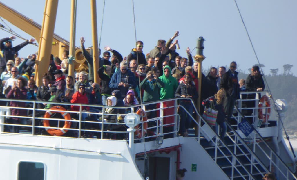 Scillonian III carrying passengers across to the Isles of Scilly for the world pilot gig championships