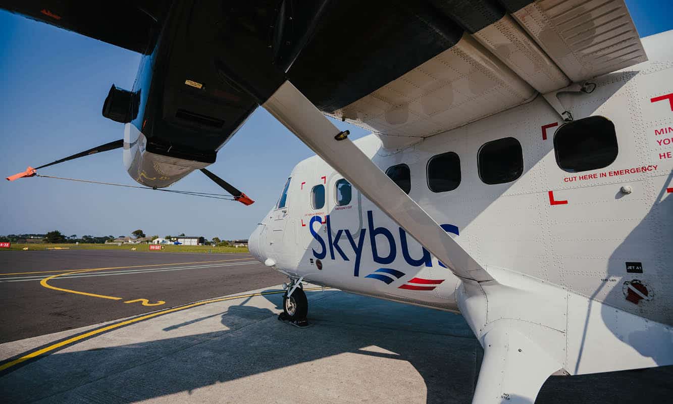 Isles of Scilly Skybus on airport the tarmac