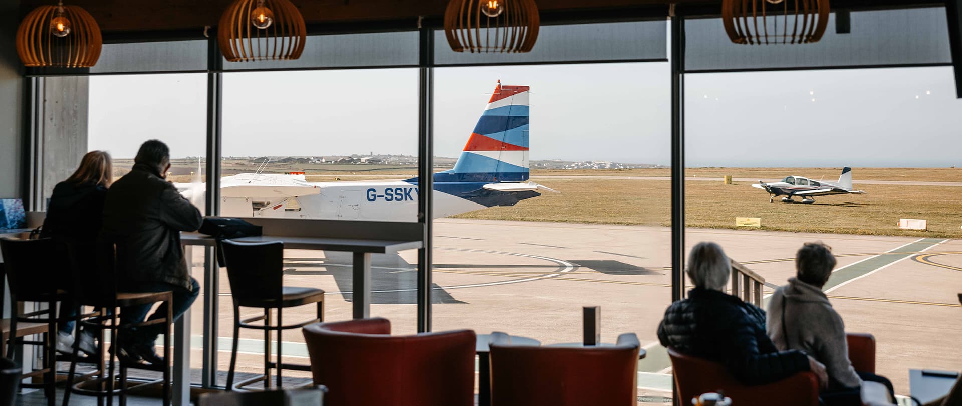 view of land's end airport airfield from Western rocks cafe